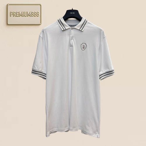 BC Striped Button-down Polo Shirt With Short Sleeves