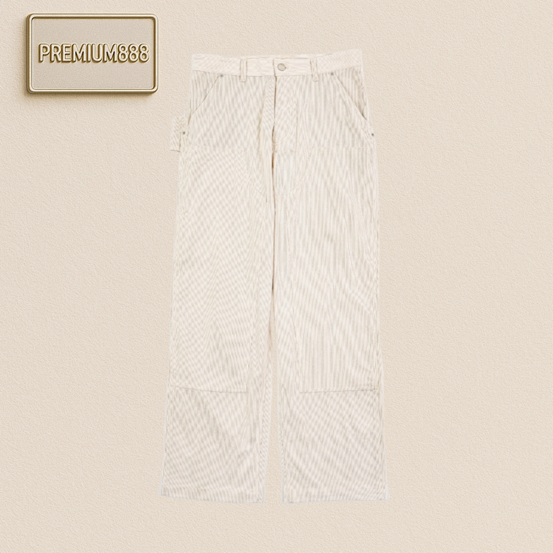 Off-White CD 25Fw White Corduroy Logging Trousers