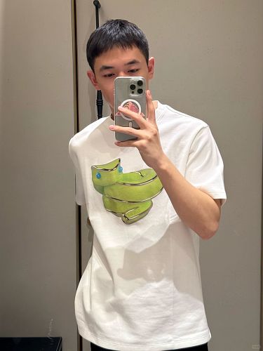 Loewe Jelly Green Snake Round Neck Short Sleeve