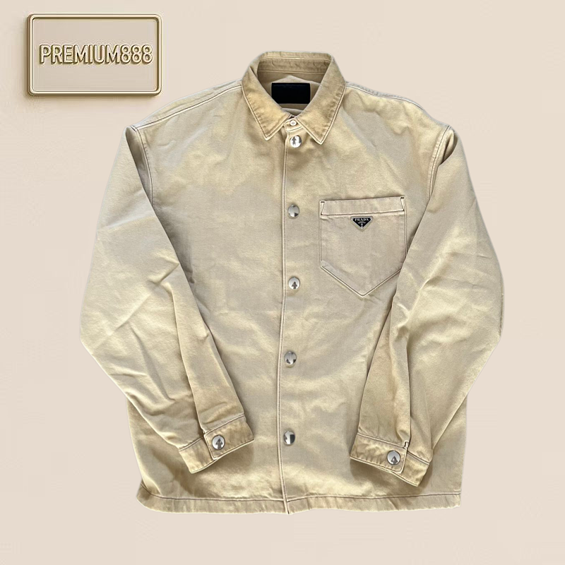 Prada Stained Cotton Shirt Jacket