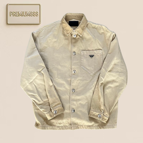 Prada Stained Cotton Shirt Jacket