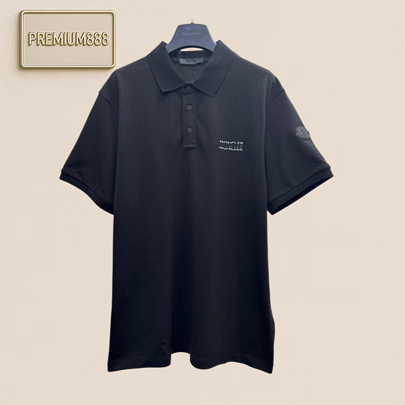 Monc - Polo Shirt Short Sleeve With Printed Pattern Letter Design