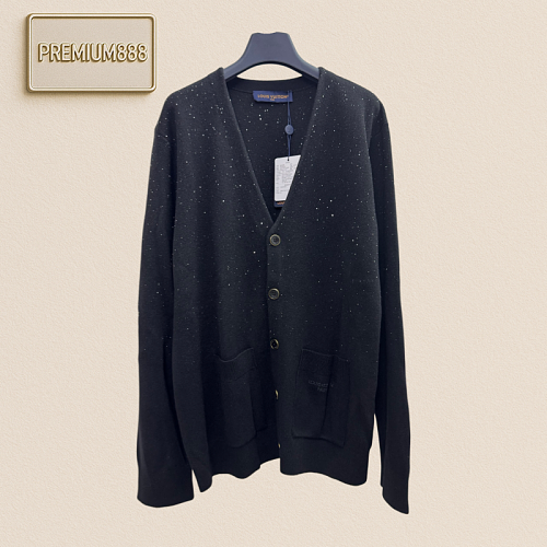 1v Louis Starry Sky Sequin V-neck Knitted Cardigan Coat