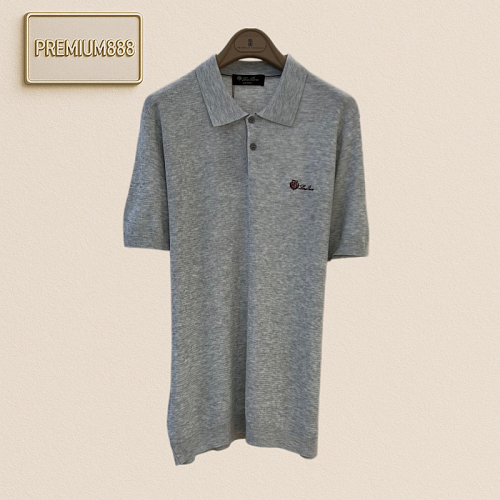 Loro Piana No. 1 Polo Shirt With Knitted Embroidery And Short Sleeves