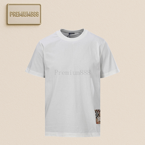 Burberry Bbr Short Sleeve T-shirt With Plaid Bottom Label