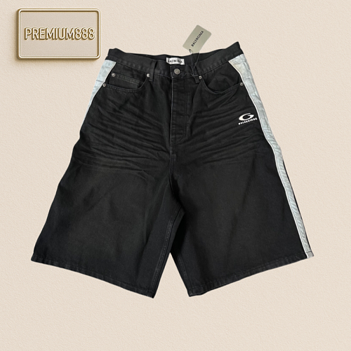 Balenciaga Product In Stock Blcg Double-ring Denim Capri Pants