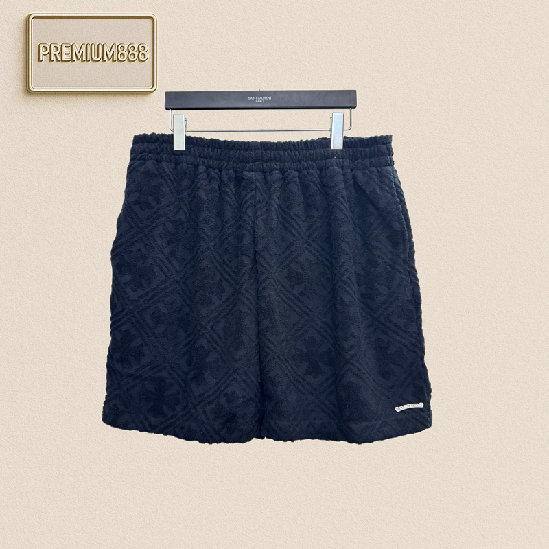 Chrome Hearts CH Crocin Blanc Cannes Limited-edition Cruciform Towel Fabric Casual Shorts