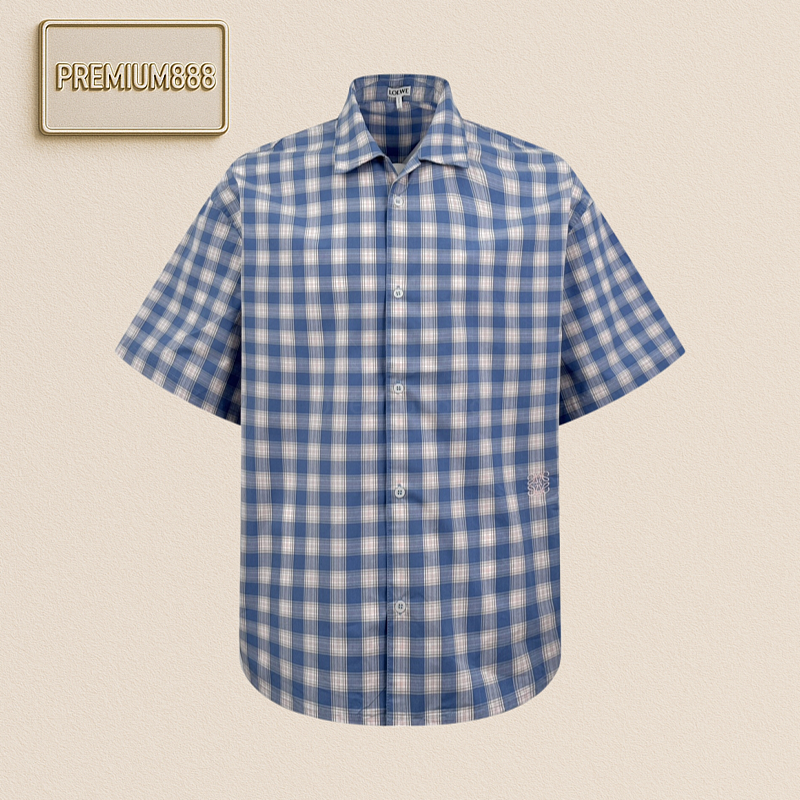 Loewe Lo Ewe An Agram Embroidered Plaid Shirt