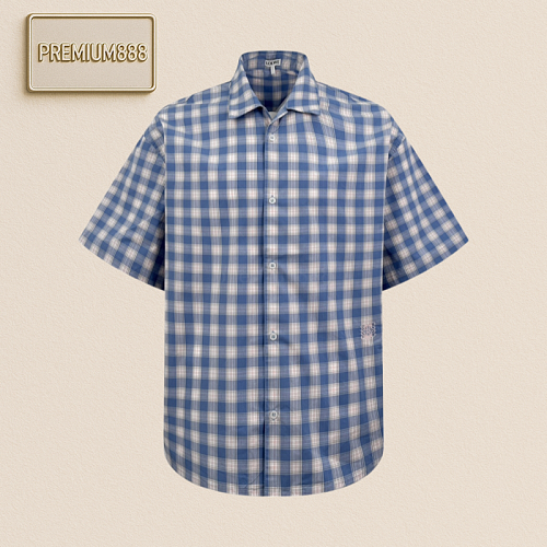 Loewe Lo Ewe An Agram Embroidered Plaid Shirt