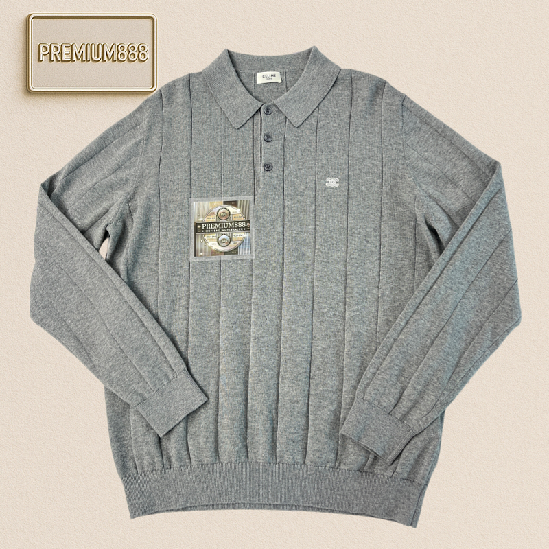 Céline Basic Long-Sleeved Knit Polo Redefining The Classic Comfort In The Details
