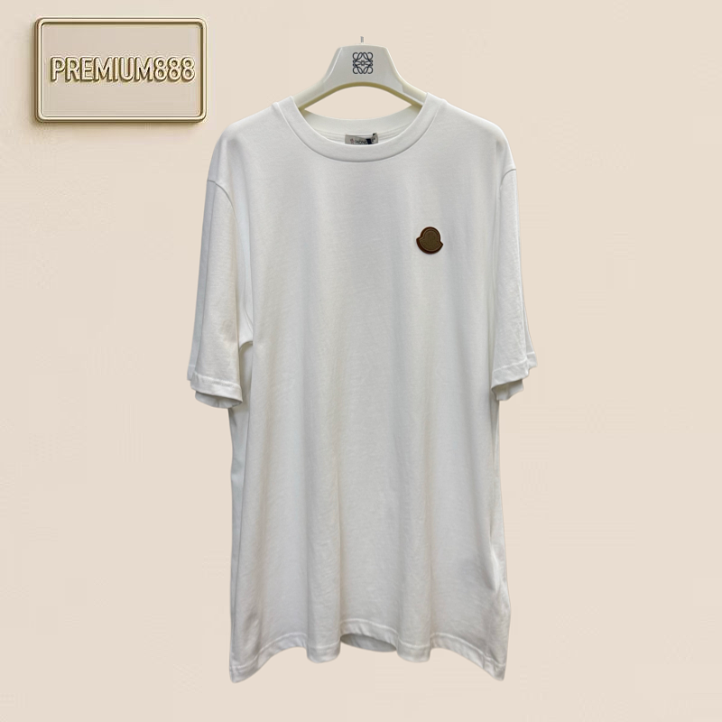 Monc Double-layered Leather Label Short-Sleeved T-shirt