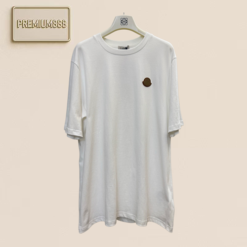 Monc Double-layered Leather Label Short-Sleeved T-shirt