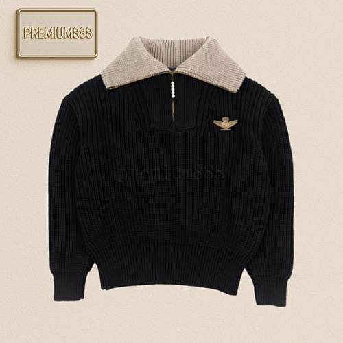 Louis Vuitton LV Gold Crown Half-zipper Pullover Sweater