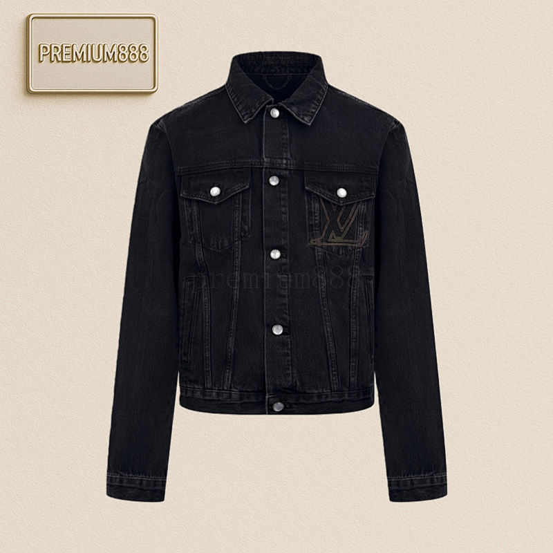 Louis Vuitton Logo Embroidered Denim Jacket