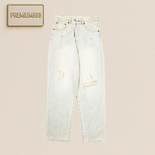 Acne1991 Belted Loose-fitting Ripped Jeans