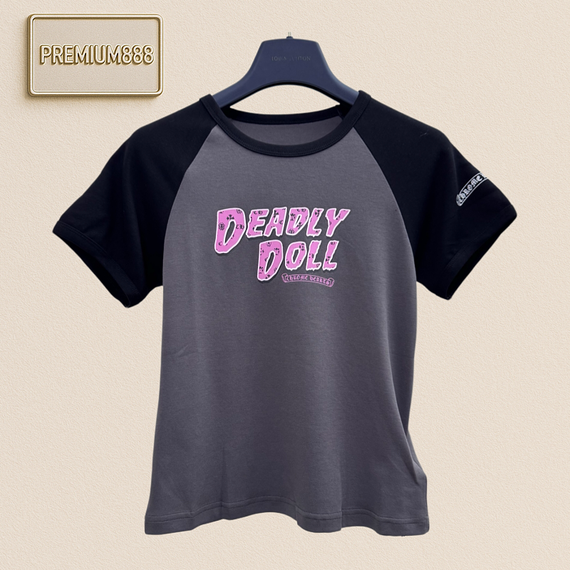 Chrome Hearts CH Krozin Death Doll Collaboration Women's Printed Short-Sleeved T-Shirt