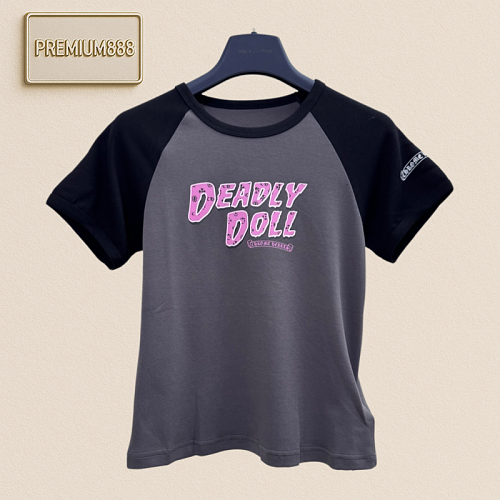 Chrome Hearts CH Krozin Death Doll Collaboration Women's Printed Short-Sleeved T-Shirt