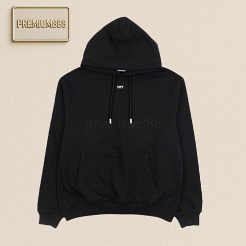 OW 24Fw Dark-patterned Anchor Arrowhead Embroidered Hooded Sweatshirt