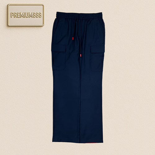 Kiton Casual Workwear Double-Rope Wide Leg Pants