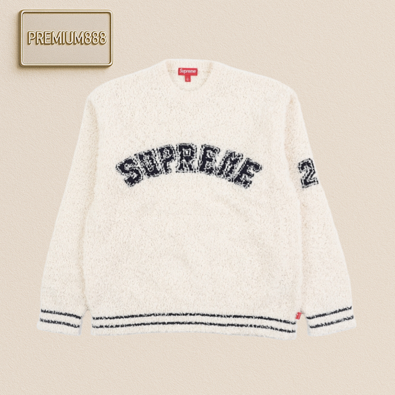 Supreme Sup 25Fw Arc-shaped Letter Plush Round-neck Sweater