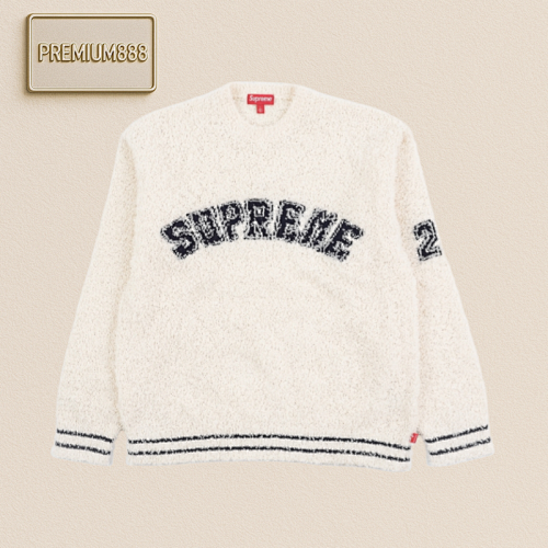 Supreme Sup 25Fw Arc-shaped Letter Plush Round-neck Sweater
