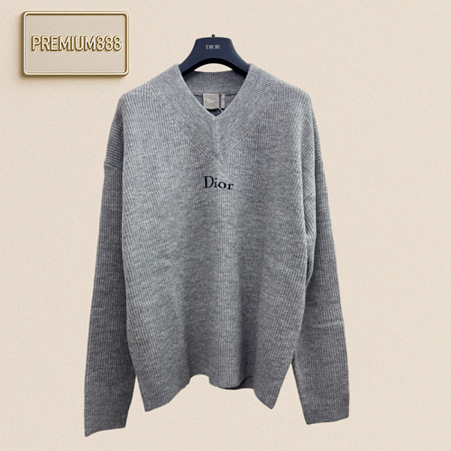 Dior Woolen Sweater With Letter Embroidery And Loose Fit
