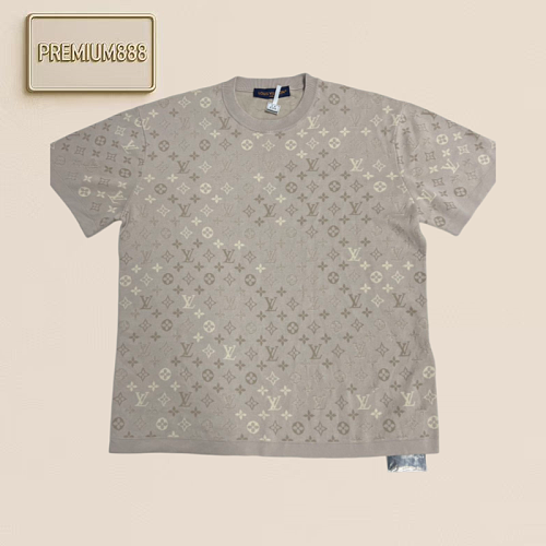 Full-Printed Jacquard Knitted Short Sleeve Shirt