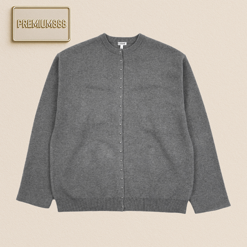 Loe 24Fw Stud Cardigan Coat