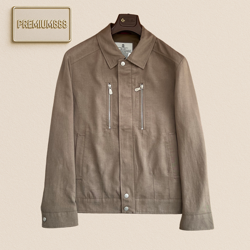 Brunello Cucinelli - Double Zippers Collarless Work Jacket