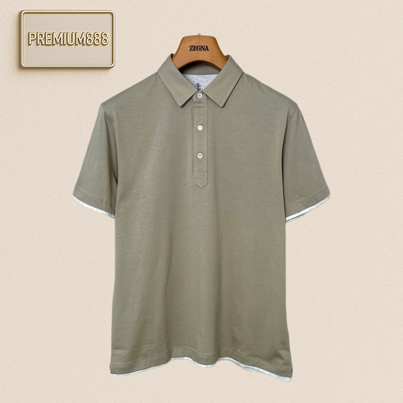 BC Brunello Contrast Trimmed Short-Sleeved Polo Shirt
