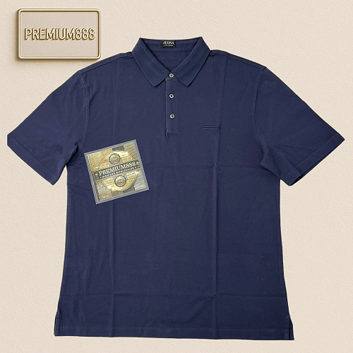 Zeg A Spring Summer New Collection - Road Embroidery Logo Polo Shirt - Sizes 48-56 - Navy