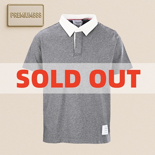 Thom Browne Tom Browne T-colored Contrast Collar Short-sleeved Polo Shirt