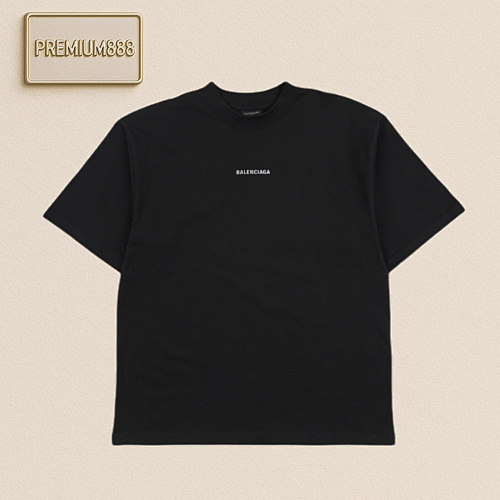 Balenciaga Balenci Aga Front And Back Reflective Lettering Short Sleeves Black