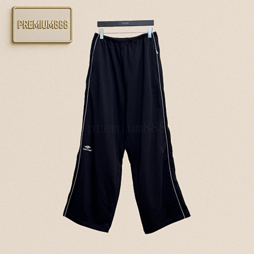 Balenciaga 3b Embroidered Line Wide-leg Sweatpants