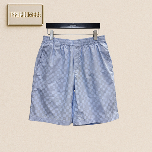 1v Louis 26ss Checkered Blue Small Grid Shorts