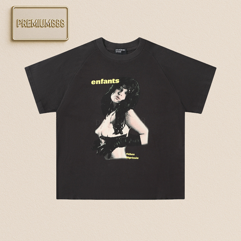 Erd Melancholic Rich Second-generation Mechanic Portrait Washed Short Sleeves