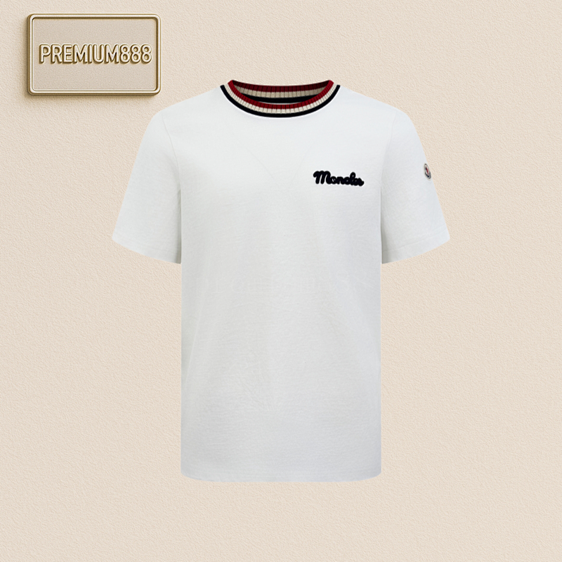 Moncler Knitted Collar Logo Short Sleeve