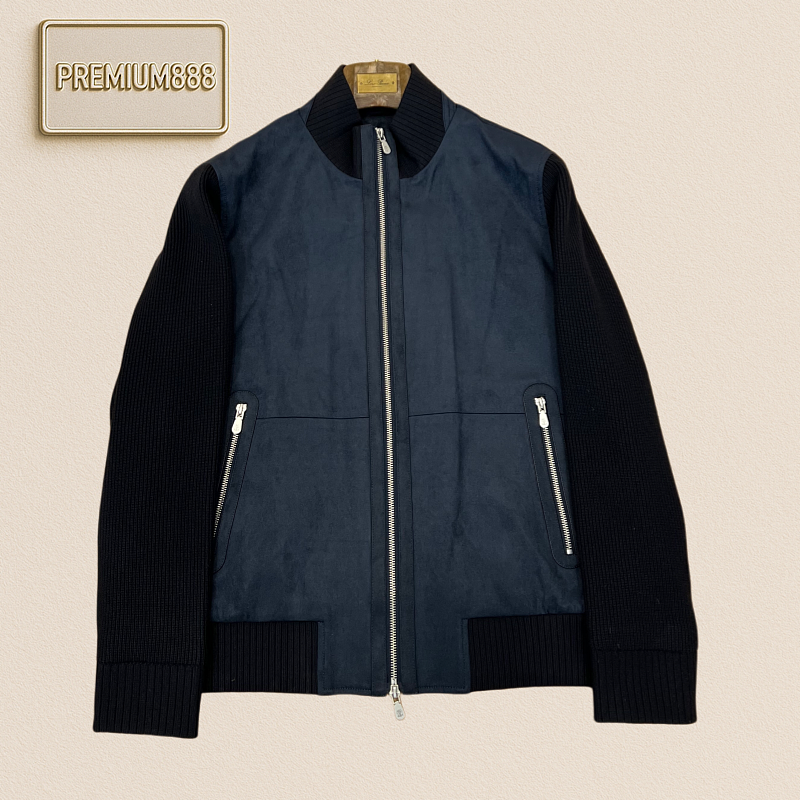BC Brunello Patched Synthetic Suede-Like V-Neck Embroidered Jacket