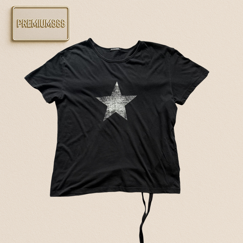 Product In Stock Ann Five-point Star Printed Ribbon Short-sleeved Shirt