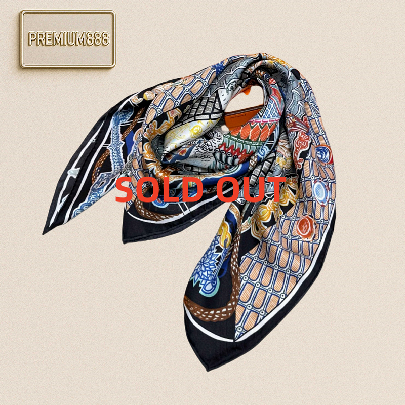 Hermès Hermes Silk Scarf Expedition 90 Cm Square Scarf -Hermes