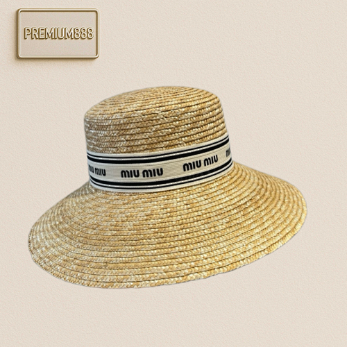 Miumiu Miu Miao's New Wheat Straw Pot Hat Head Circumference 57cm
