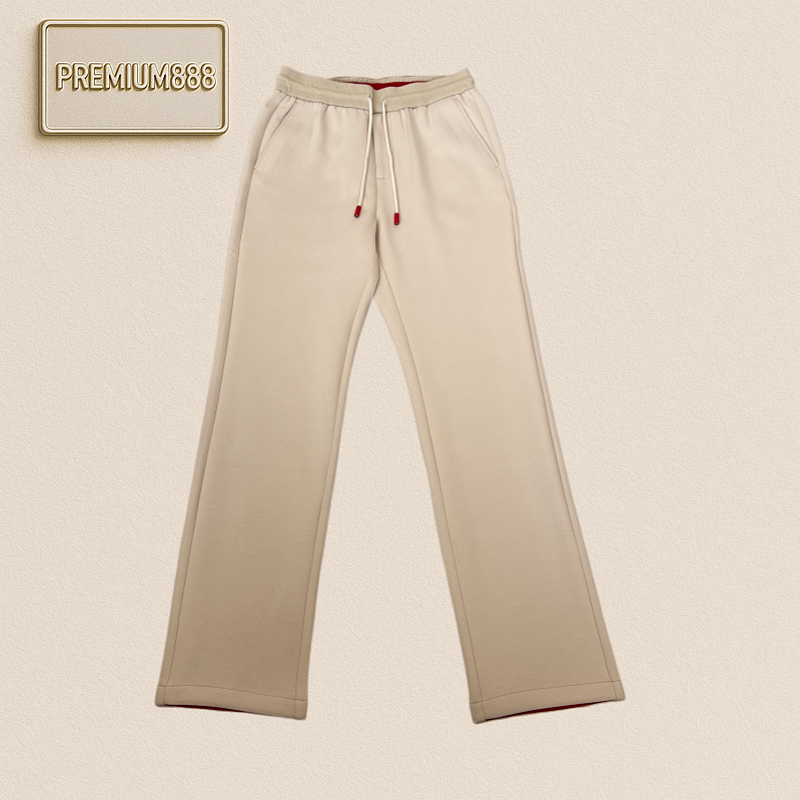 Kiton Red-edge Embroidered Wide-leg Casual Jogger Pants