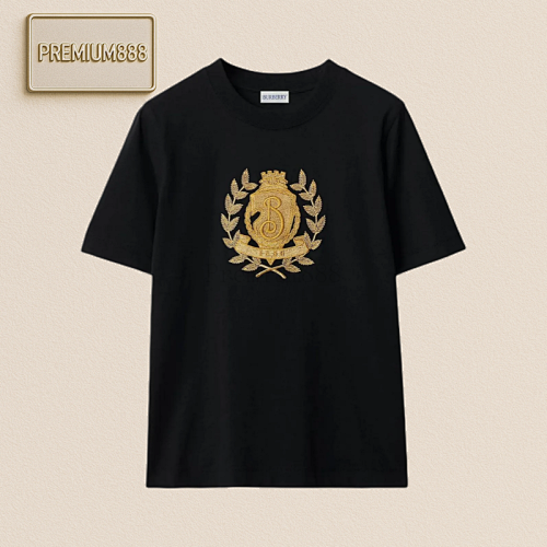 Bbr Gold Leaf Logo Round Neck Short Sleeve