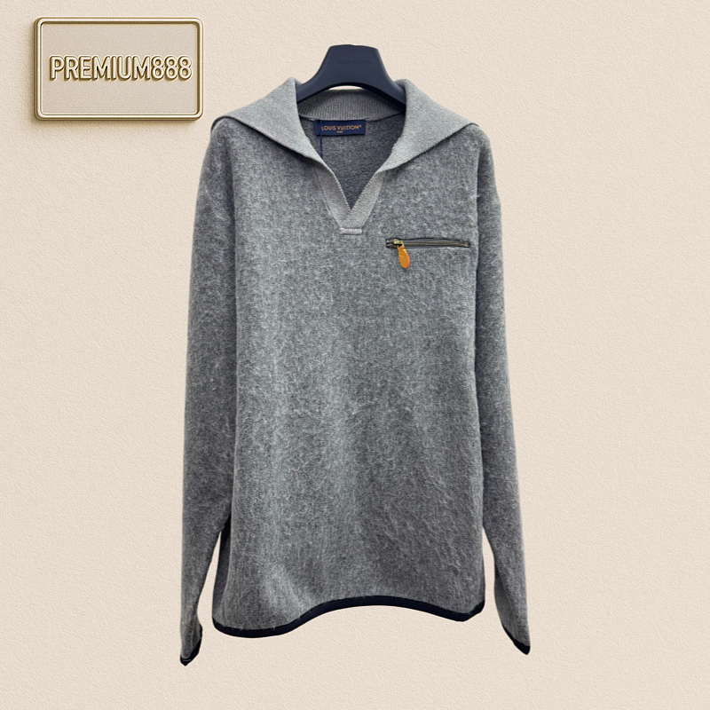 1v Louis Navy Crew Knit Pullover Sweater