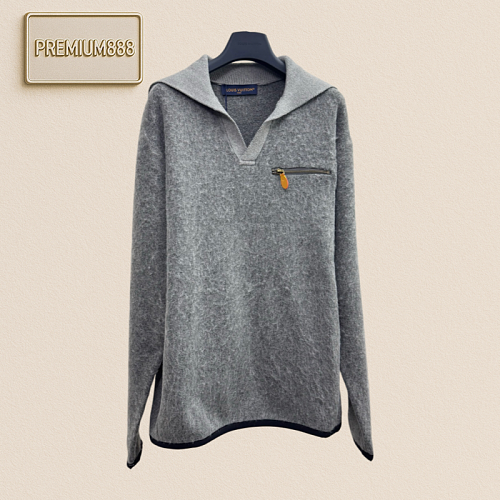 1v Louis Navy Crew Knit Pullover Sweater
