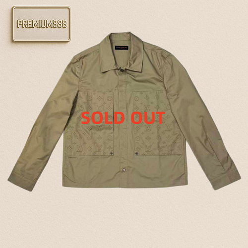 1v Louis Embroidered Workwear Collar Shirt Jacket