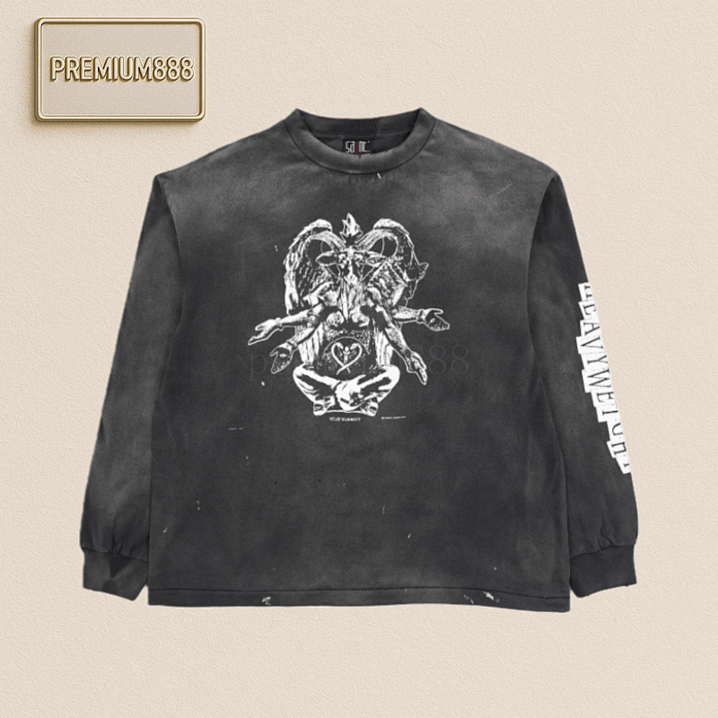 Saint Michael Sheep Head Devil Print Long Sleeve