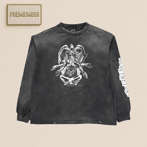 Saint Michael Sheep Head Devil Print Long Sleeve