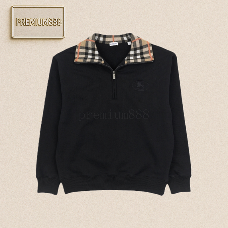 Bbr Wool Checkered Collar Sweatshirt