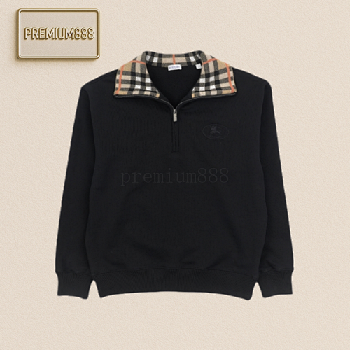 Bbr Wool Checkered Collar Sweatshirt